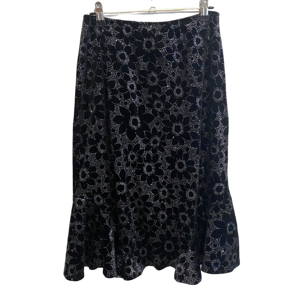 Velvet and Sparkly Midi Skirt